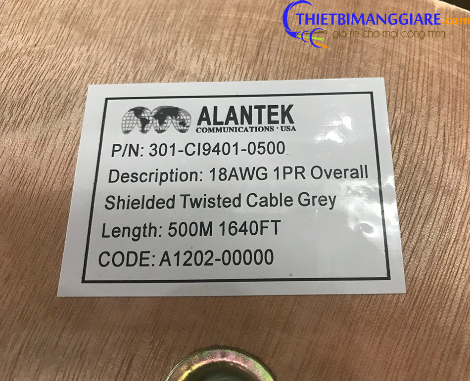 Cáp điều khiển Alantek 18 AWG 1 pair