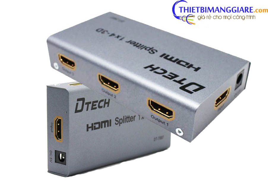 Bộ chia cổng HDMI 1 ra 4 cổng Dtech DT-7007 -2