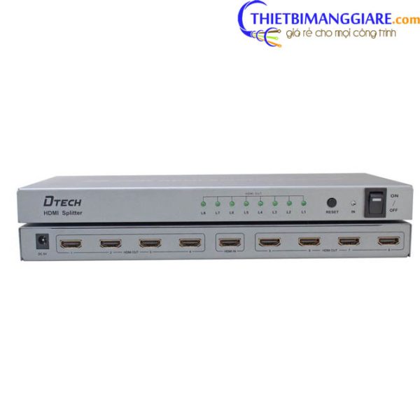 Bộ chia cổng HDMI 1 ra 8 Dtech DT-7148 -1