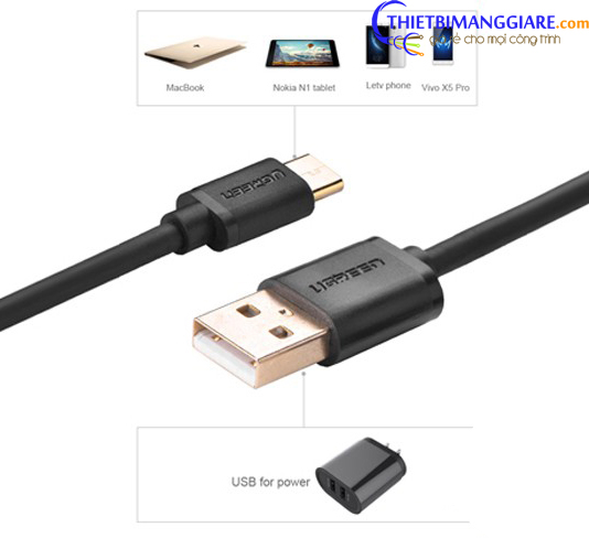 Cáp USB type C sang USB 2.0 1.5m Ugreen 30160 -3