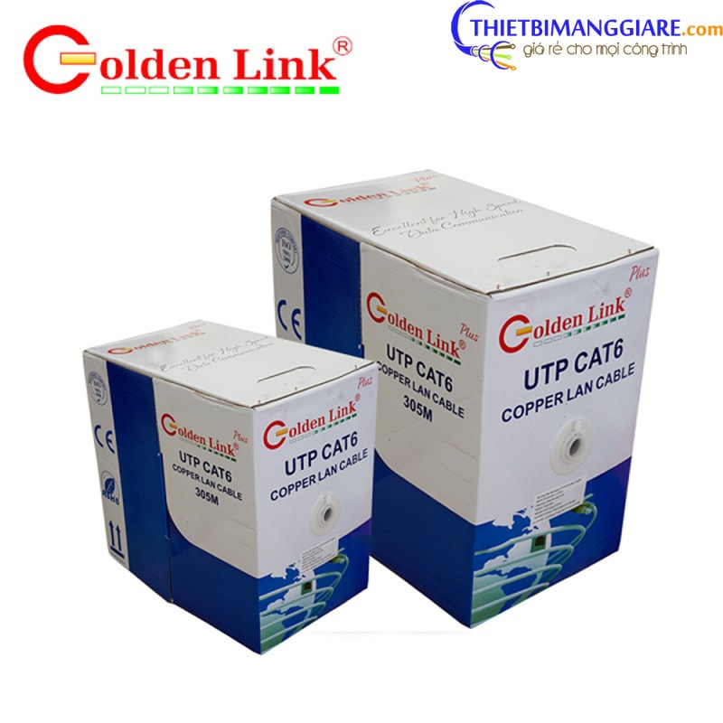 Cáp mạng đồng nguyên chất UTP Cat 6Plus Golden Link