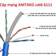 Dây cáp mạng UTP Cat6 6111 AMTAKO chính hãng