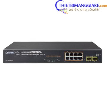 Switch chia mạng PLANET PoE GS-4210-8P2S 8-port 10/100/1000Mbps