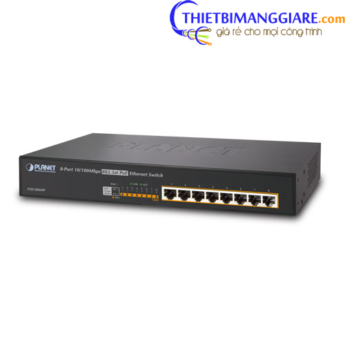 Switch chia mạng PLANET 8-port PoE GSD-808HP