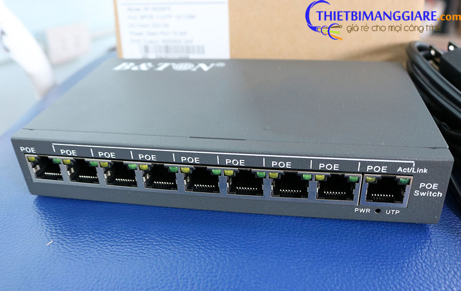 Switch chia mạng PoE8 port 10/100 + 1 port UTP BT-6009FE 