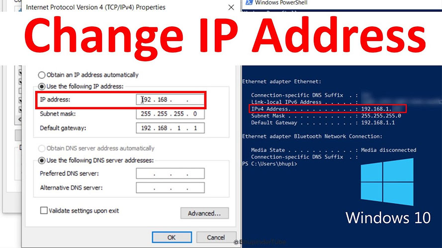 Đổi địa chỉ IP trên windows 10