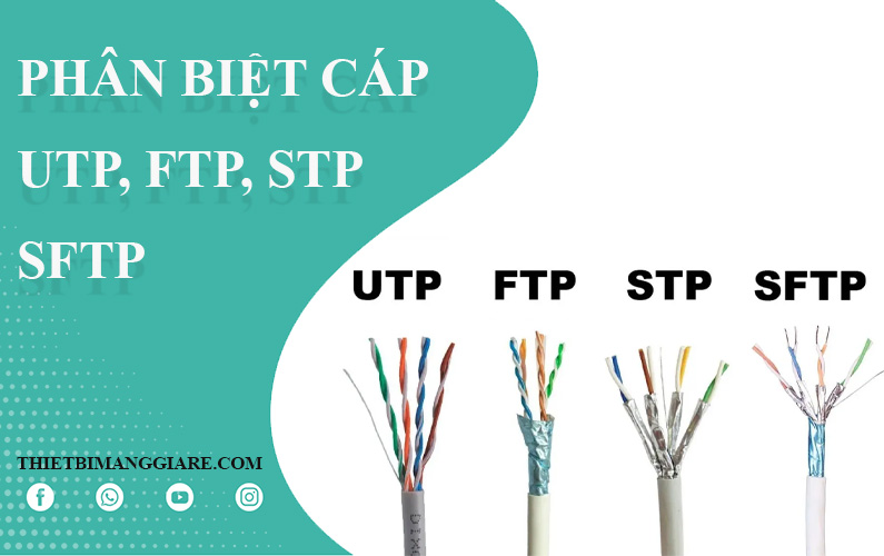 phân biệt các loại cáp UTP, S-UTP, FTP, STP và SFTP