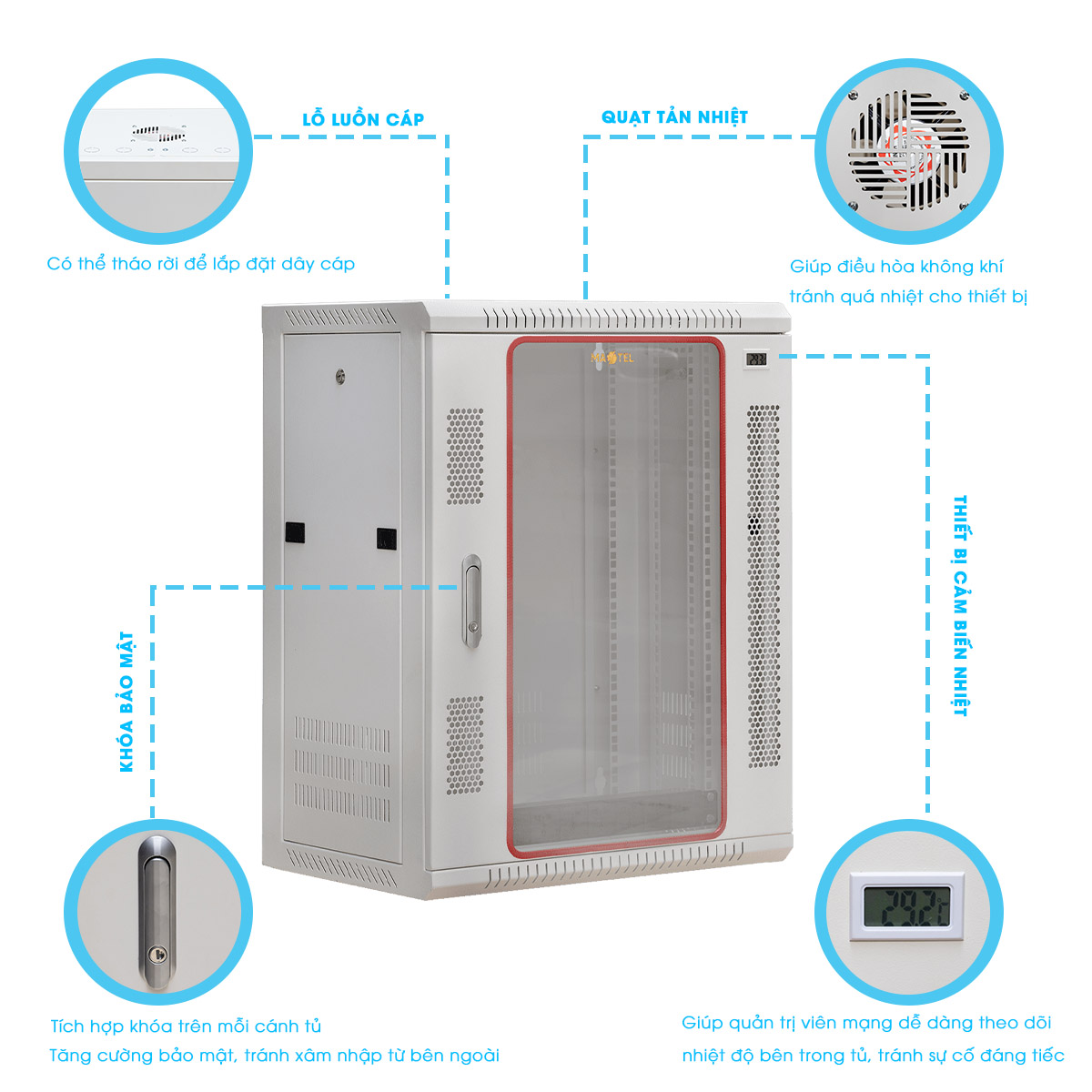 Giới thiệu chi tiết tủ rack 15U treo tường Maxtel